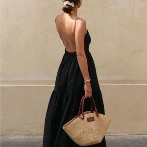 Commense Black Backless Maxi Dress